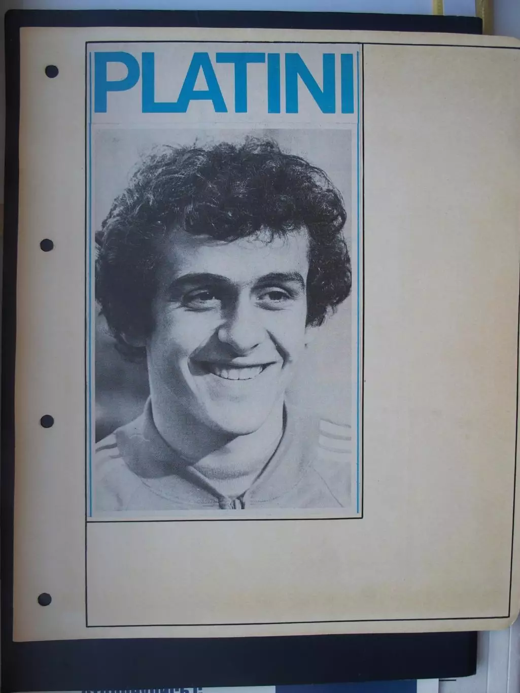 Платини (сб. Франции). 1970-е. Из журнала Стадион (Старт?). Наклеено на картон.