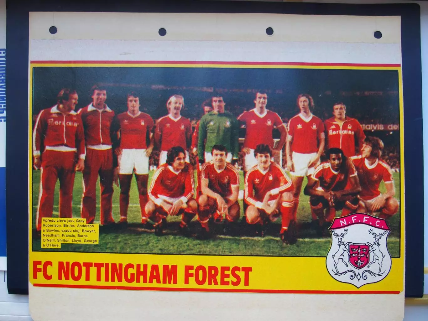 Ноттингем Форест (Англия). 1970-е. Ж-л Стадион (Старт?). Наклеено на картон.