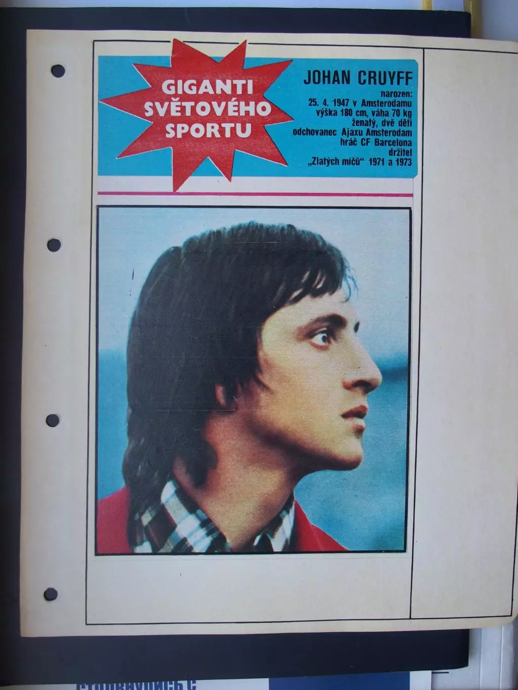 Круифф/Кройф (сб. Голландии).1970-е. Ж-л Стадион (Старт?). Наклеено на картон.
