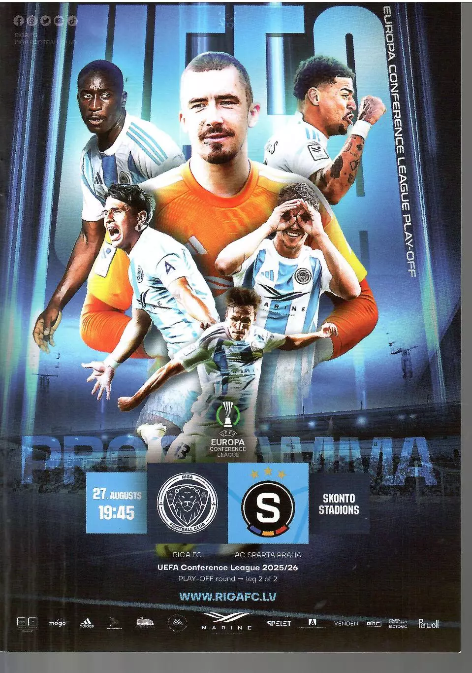 2025 ФК Рига Латвия - Спартак Прага Чехия Лига Конференция