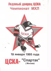 1995 Хоккей ЦСКА - Спартак Москва (19.01) вид ЦСКА