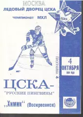 1994 Хоккей ЦСКА - Химик Воскресенск (04.10) вид-2