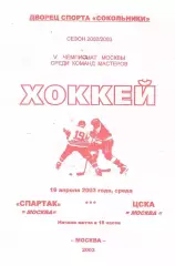 2003 Хоккей Спартак Москва - ЦСКА (16.04)