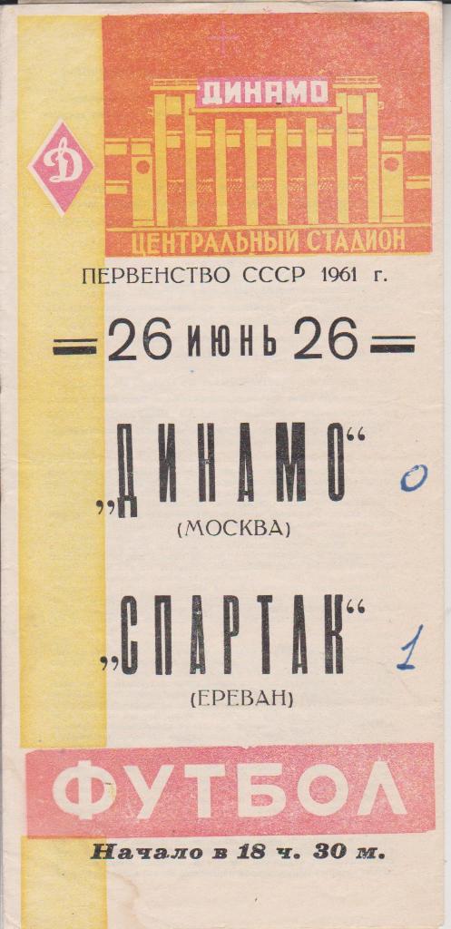 1963 Динамо Москва - спартак Ереван