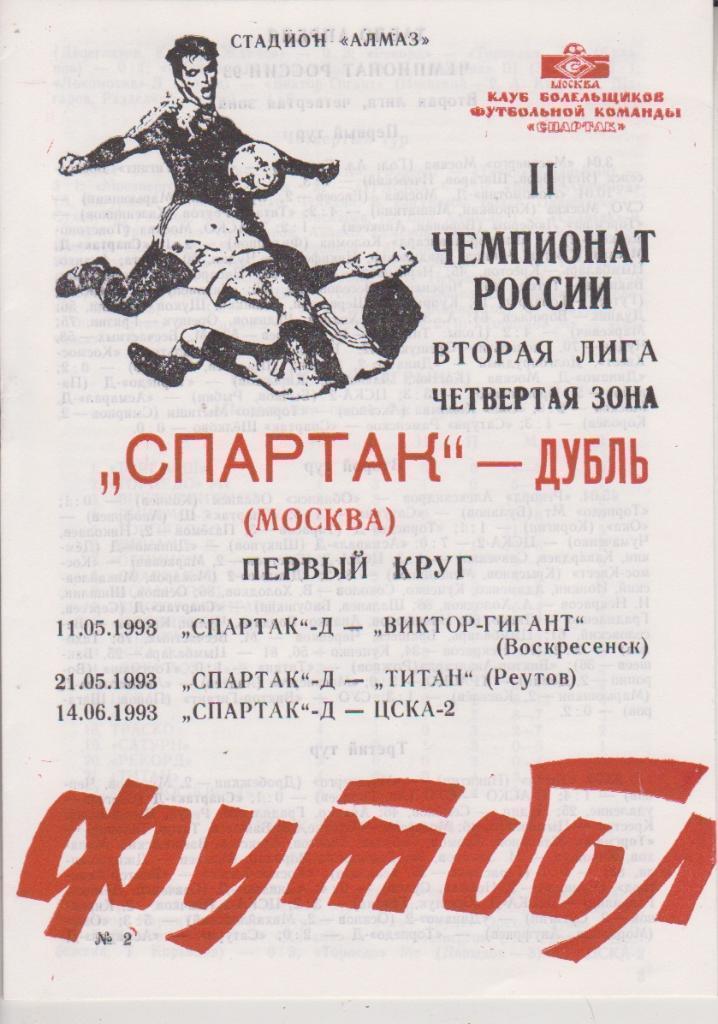 1993 спартак Москва - ЦСКА - Титан Реутов - Виктор Воскресенск
