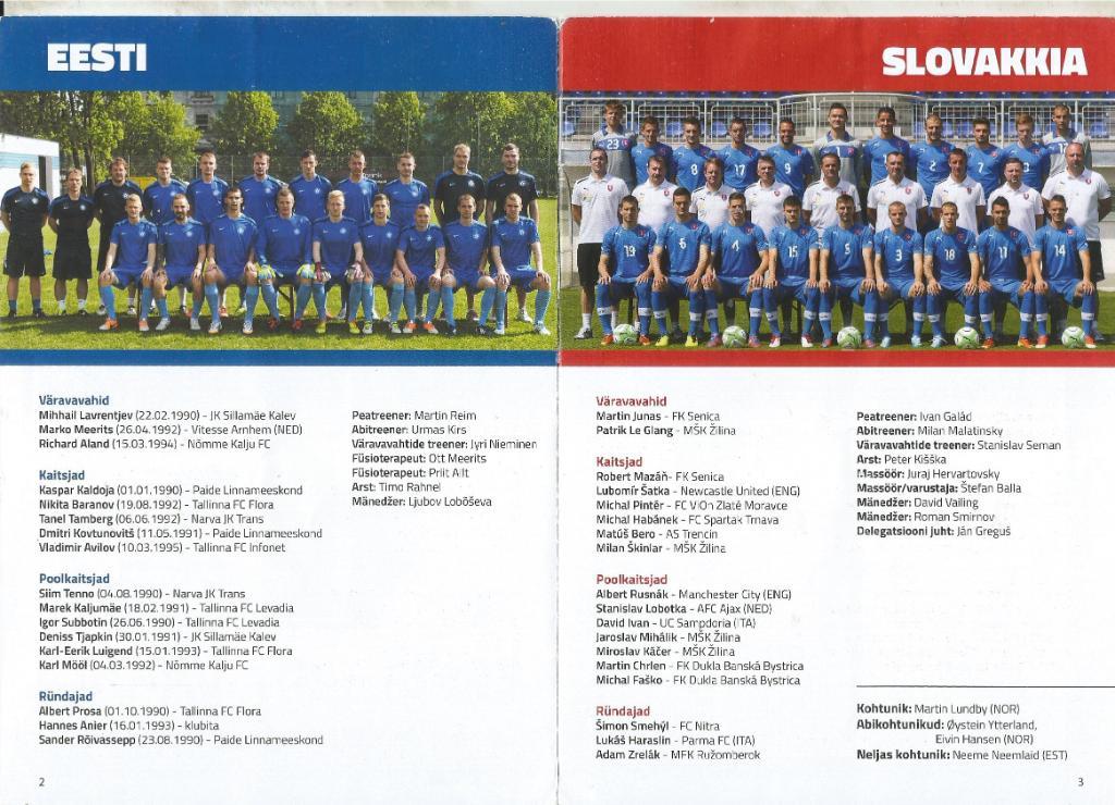 2014 Сборная Эстония - Сборная Словакия 1