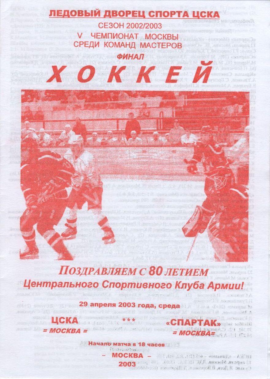 2003 ЦСКА - Спартак Москва (29.04)