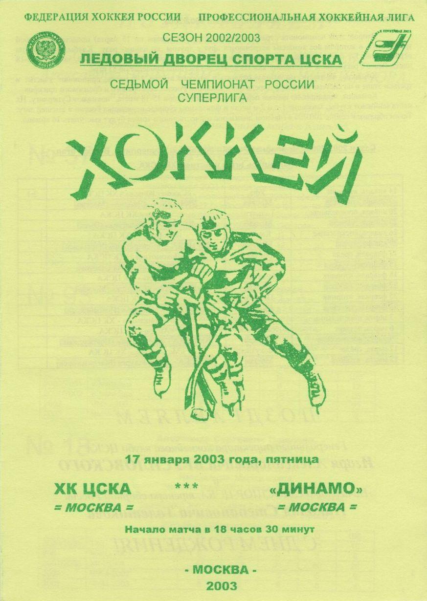 2003 ЦСКА - Динамо Москва(17.01)