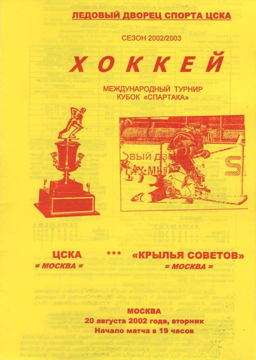 2002 Хоккей ЦСКА - Крылья Советов Кубок Спартака