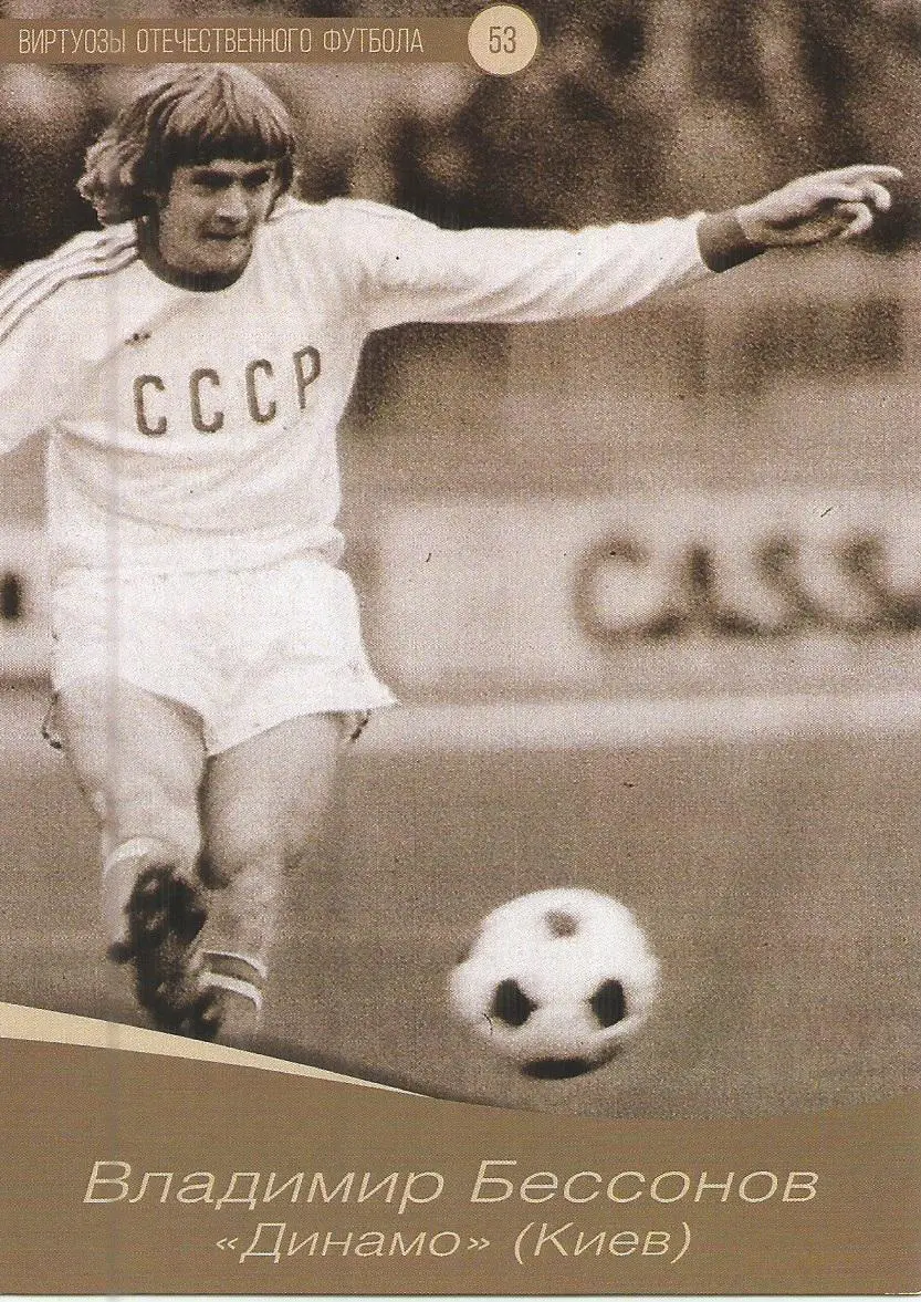 № 53 Открытка Динамо Киев Владимир Бессонов (виртуозы футбола)