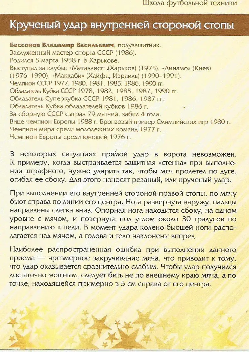 № 53 Открытка Динамо Киев Владимир Бессонов (виртуозы футбола) 1
