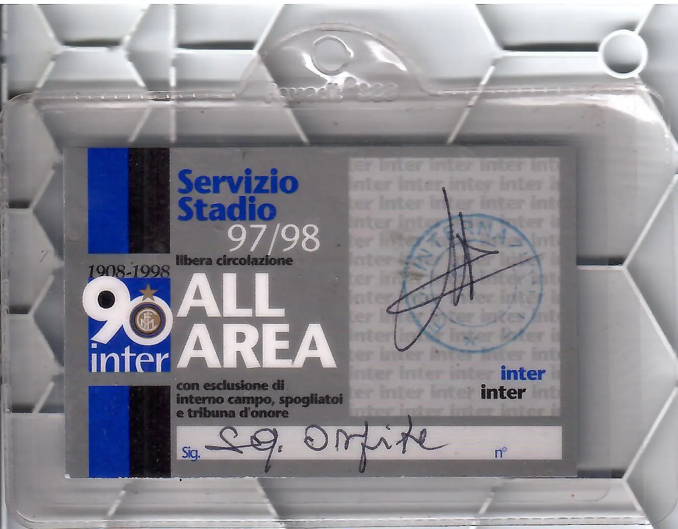 1998 Билет Интер Италия - Спартак Москва КЕЧ АККРЕДИТАЦИЯ (31.03)