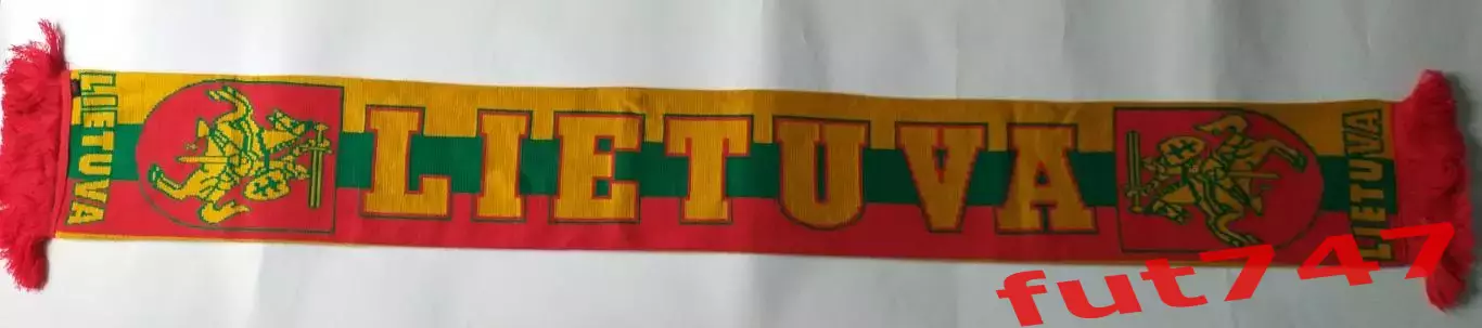 шарф Литва и федерация футбола Литвы...двусторонний....фирмы IVEGA Литва