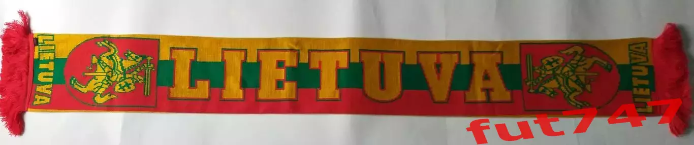 шарф Литва и федерация футбола Литвы...двусторонний....фирмы IVEGA Литва 1