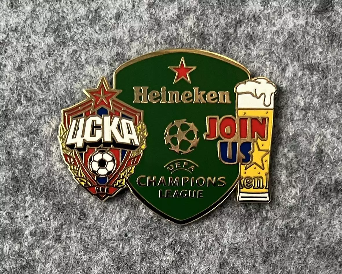 ЦСКА значок. Лига чемпионов UEFA & Heineken