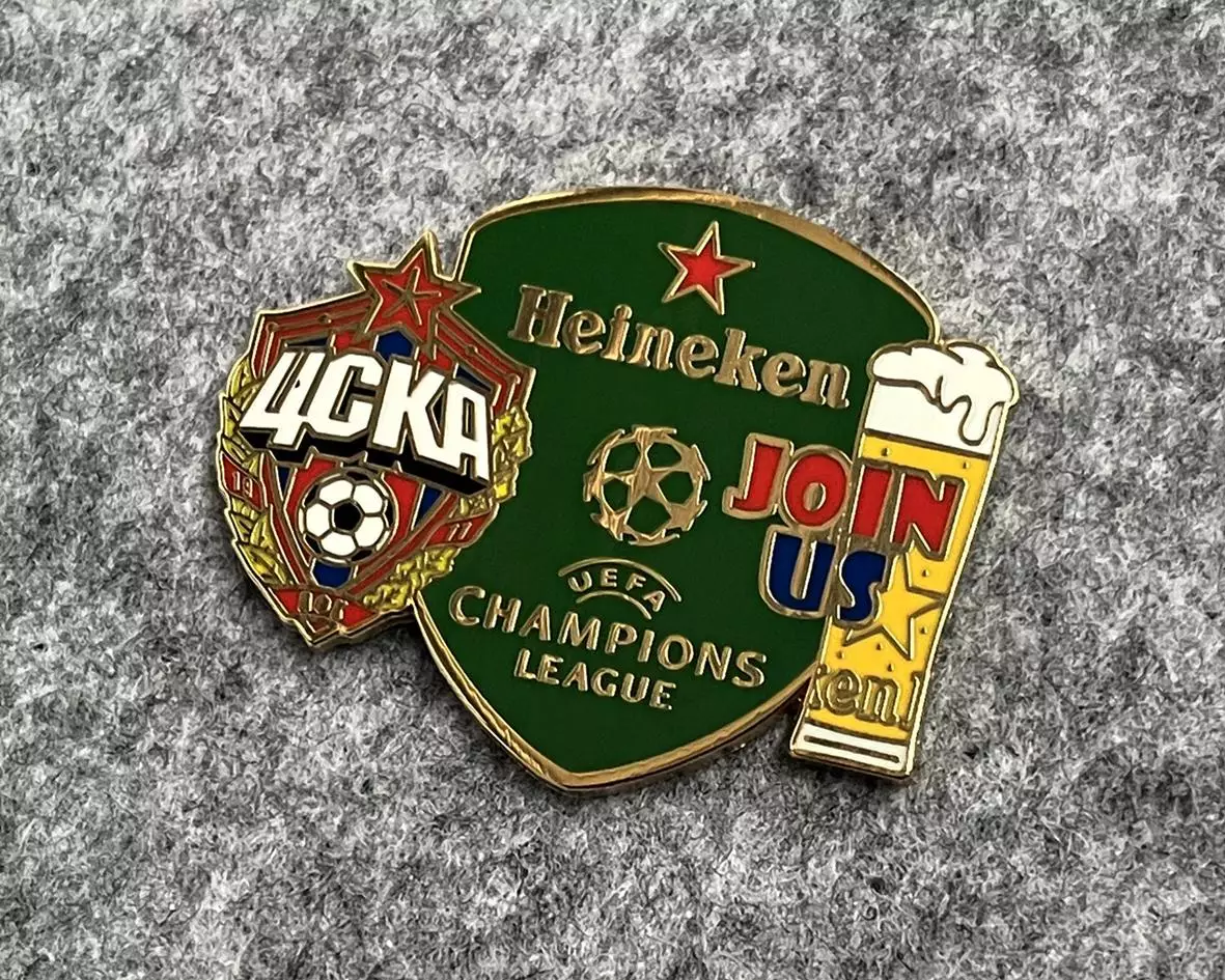 ЦСКА значок. Лига чемпионов UEFA & Heineken 1
