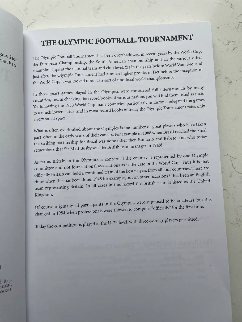 The complete results of Olympic Football 1