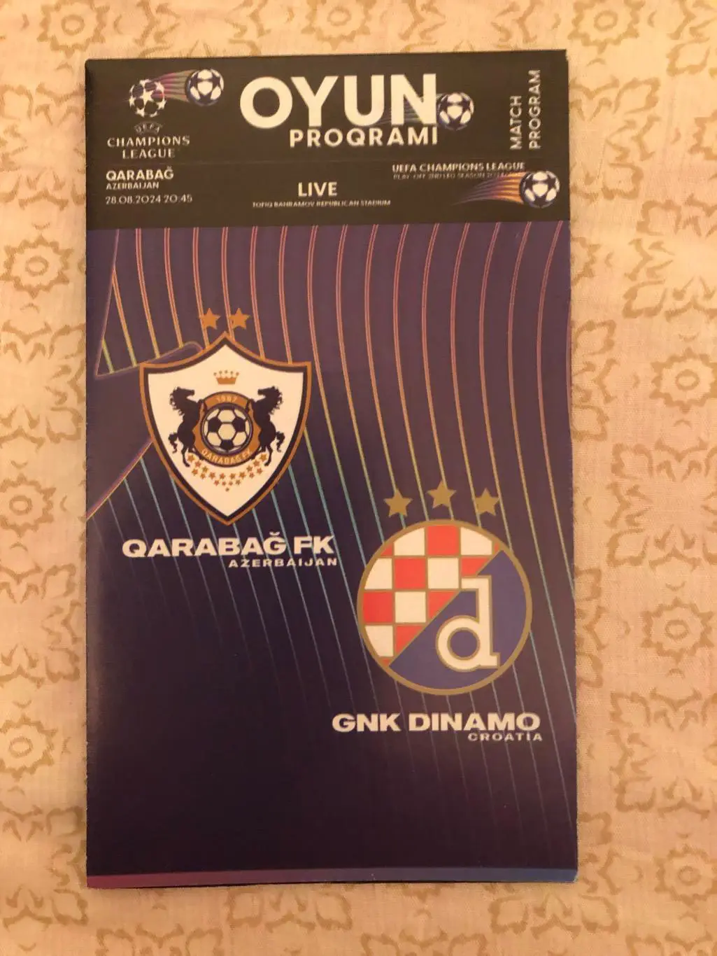 Карабах Азербайджан - Динамо Загреб Хорватия 2024 Лига Чемпионов