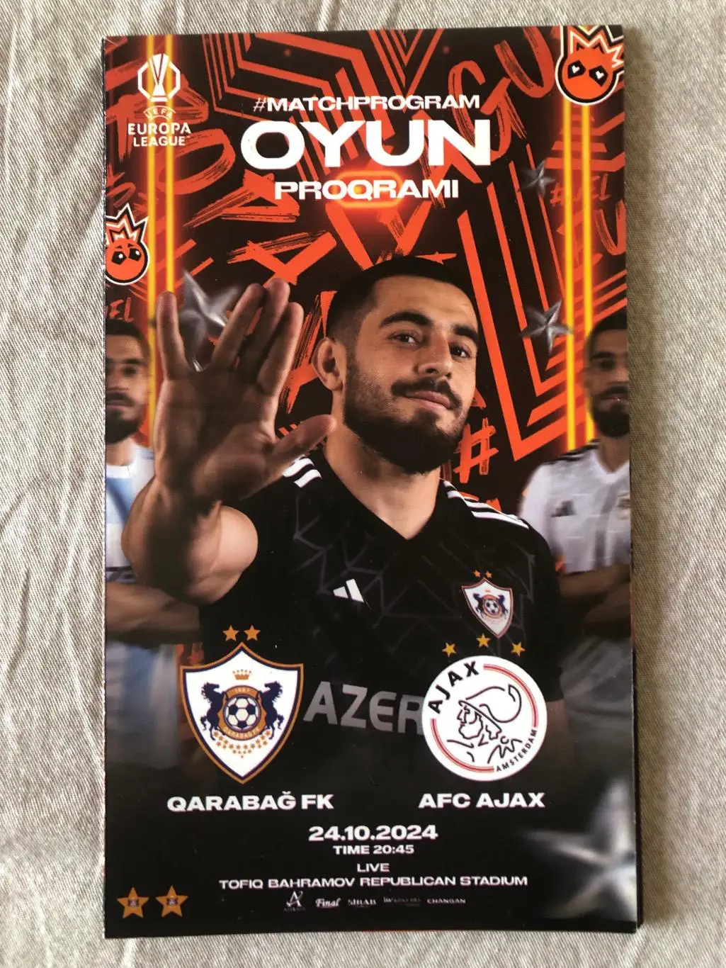 Карабах Азербайджан - Аякс Амстердам Нидерланды 2024 Лига Европы