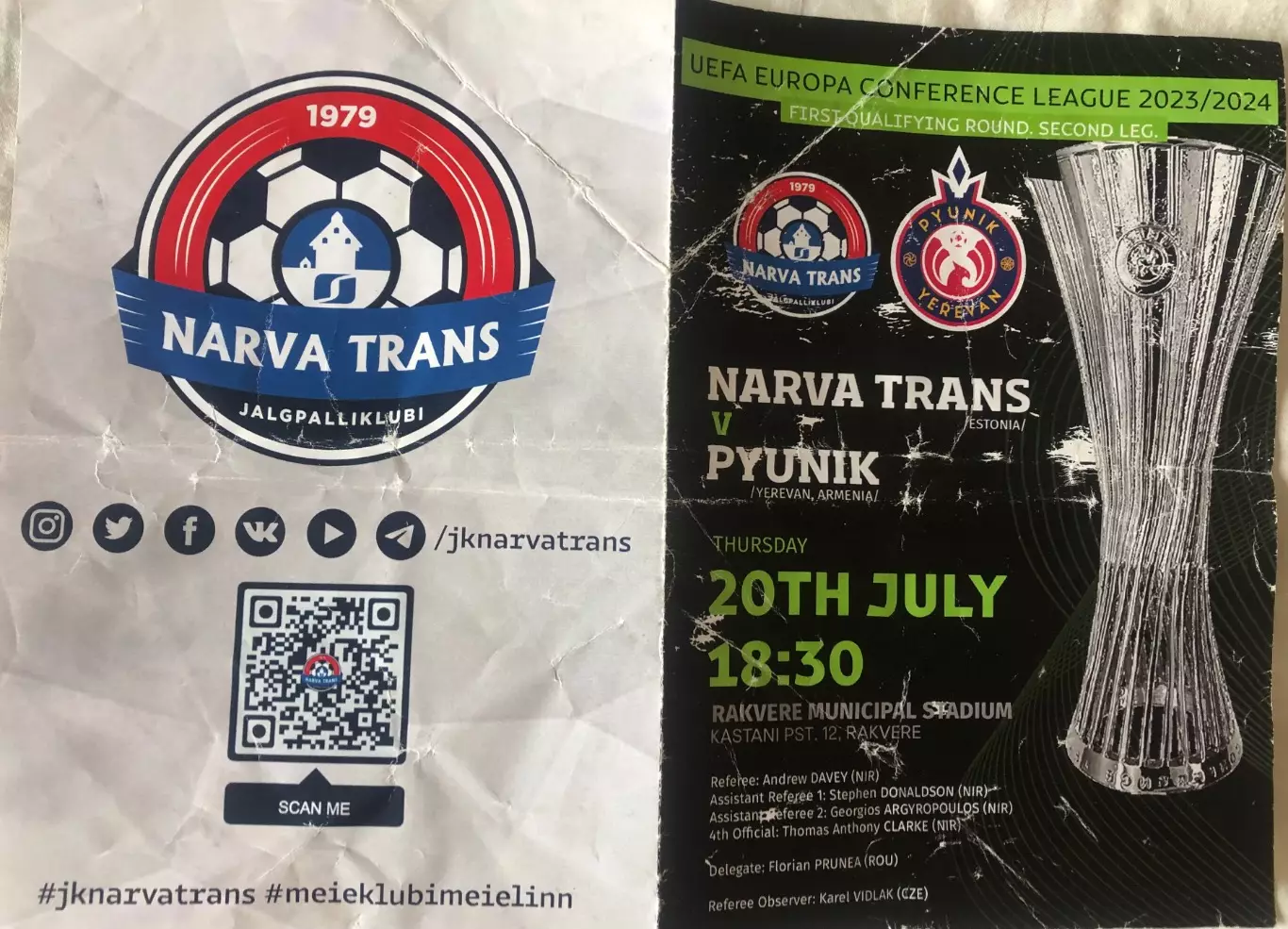 Транс Нарва Эстония - Пюник Ереван Армения 2023 Лига Конференций