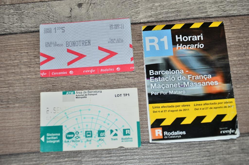 Испания.Схема метро + 2 билета