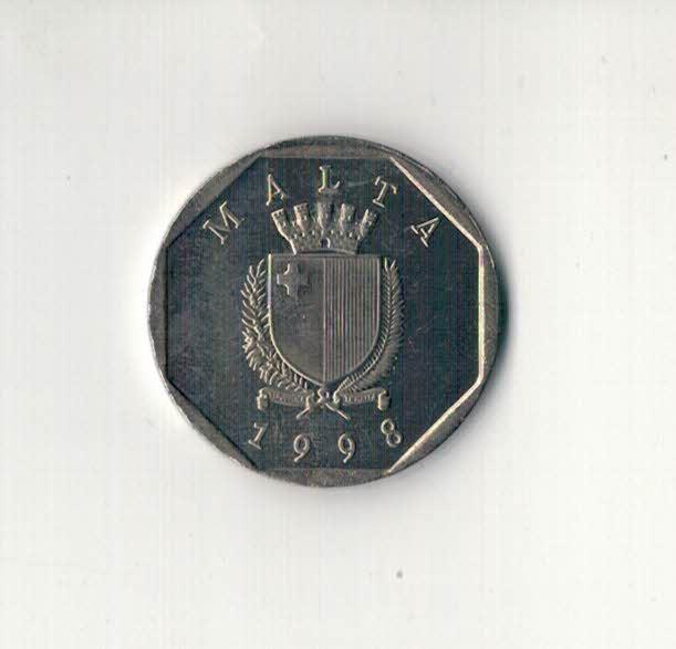 Монета 50 центов. 1998 год, Мальта. Растение