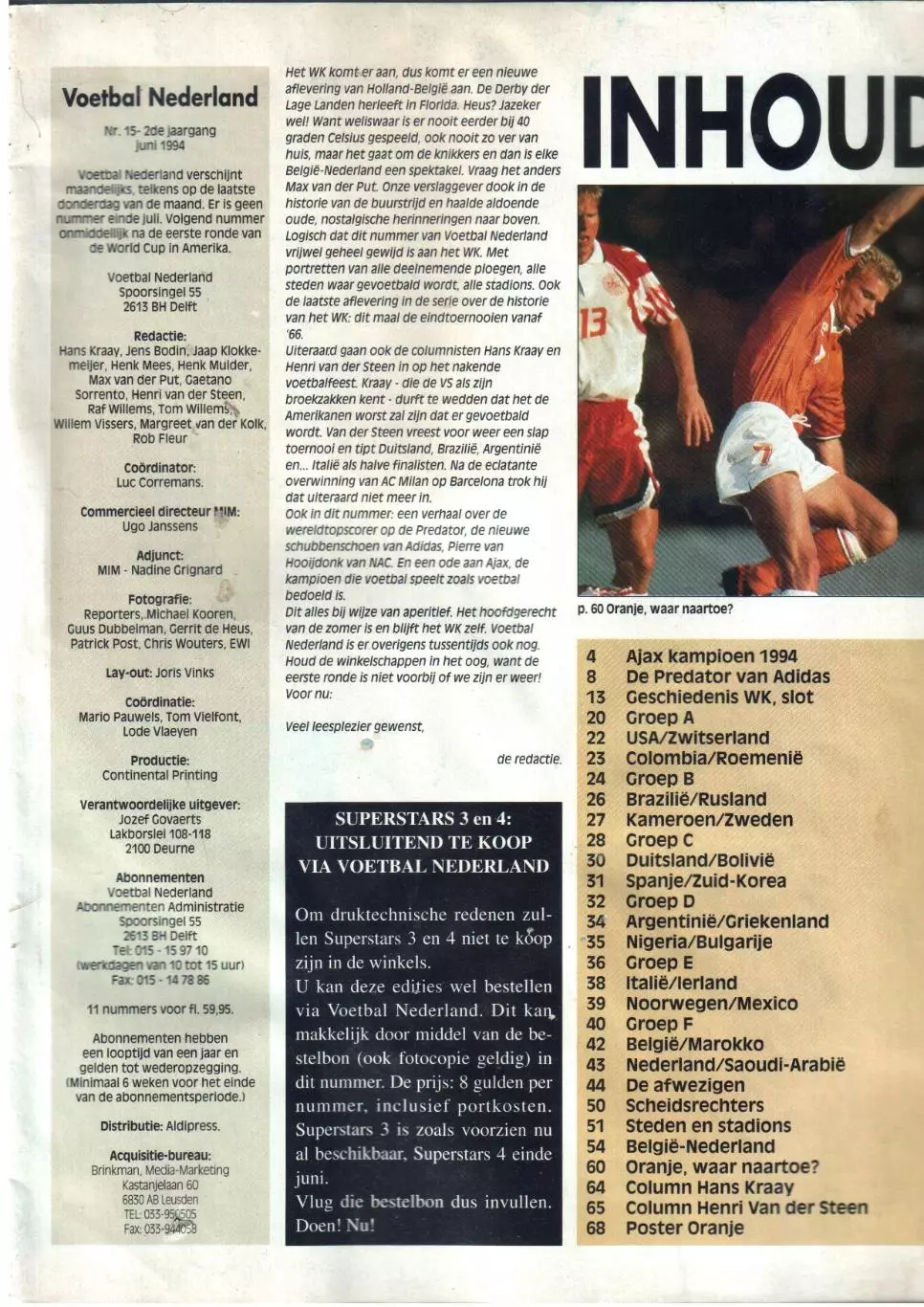 Voetbal Nederland 1994 N 16 1