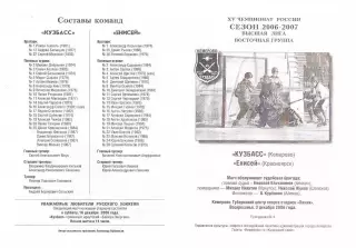 2006.12.03. Чемпионат России. Высшая лига. Кузбасс Кемерово - Енисей Красноярск