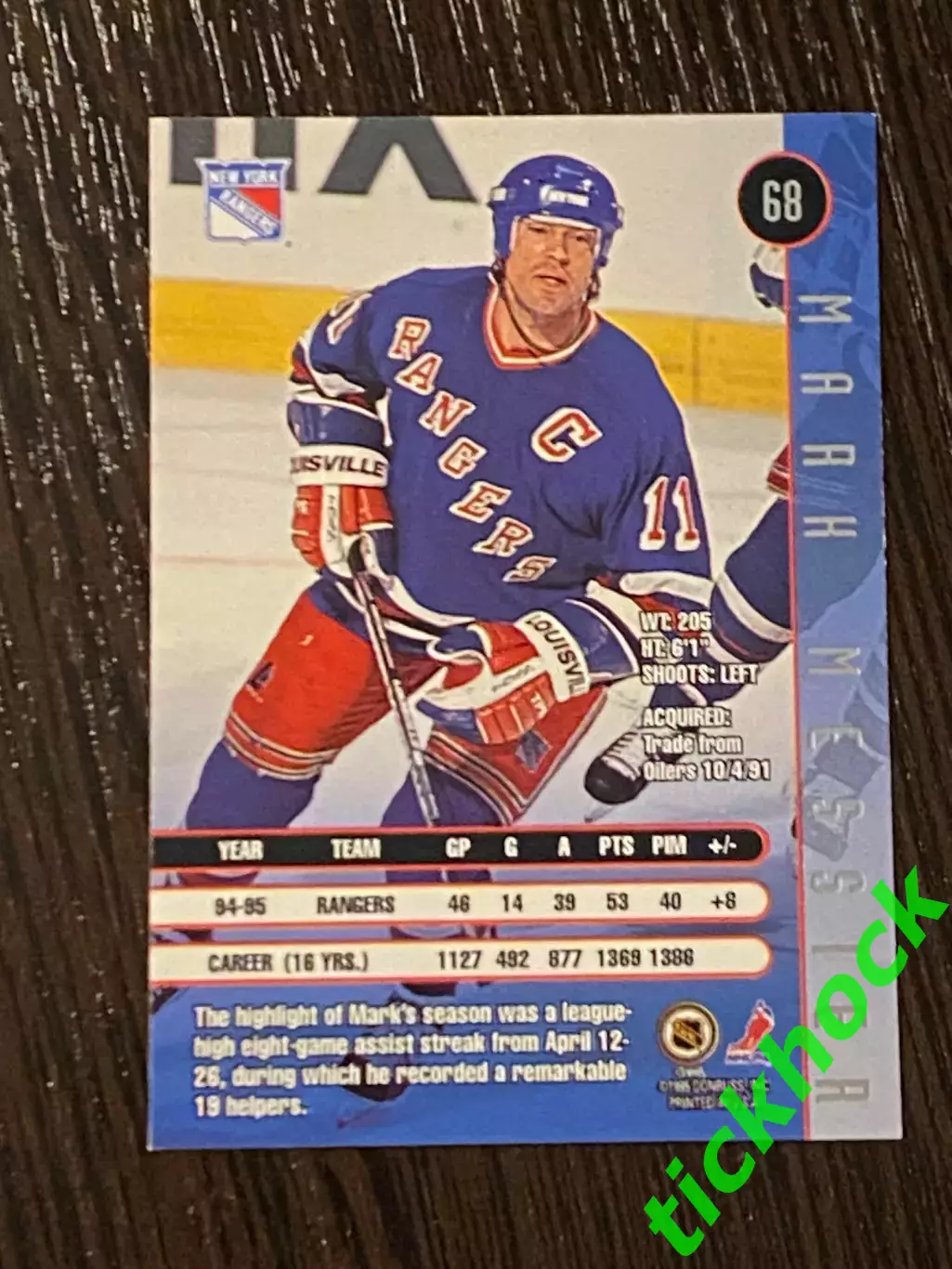 Марк Мессье _ Нью-Йорк Рейнджерс - LEAF 1995 1
