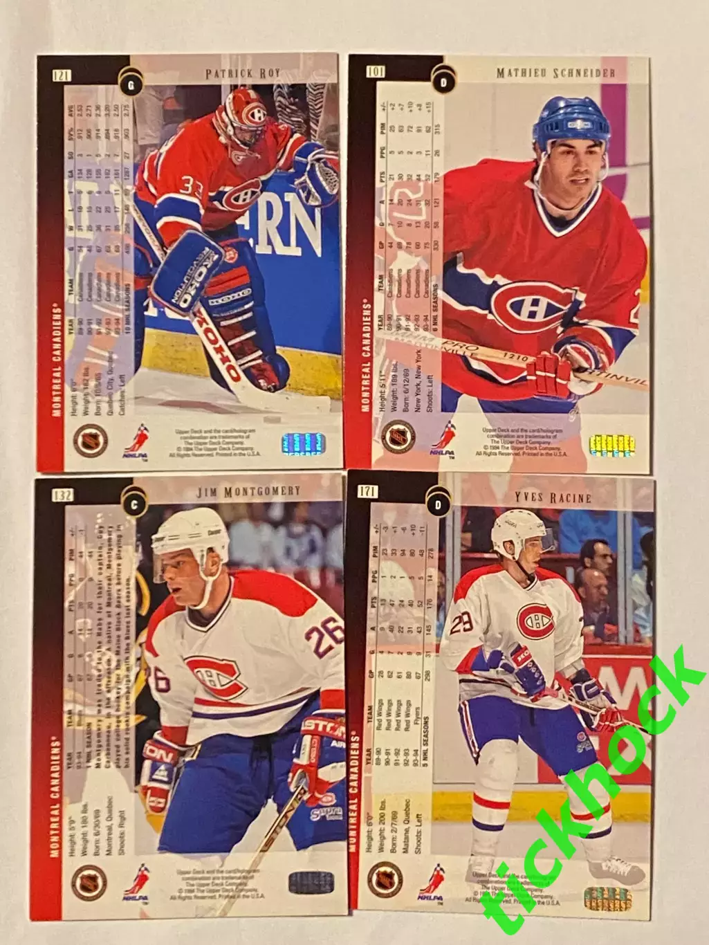 Монреаль Канадиенс 4 карточки - Upper Deck - 1994 1