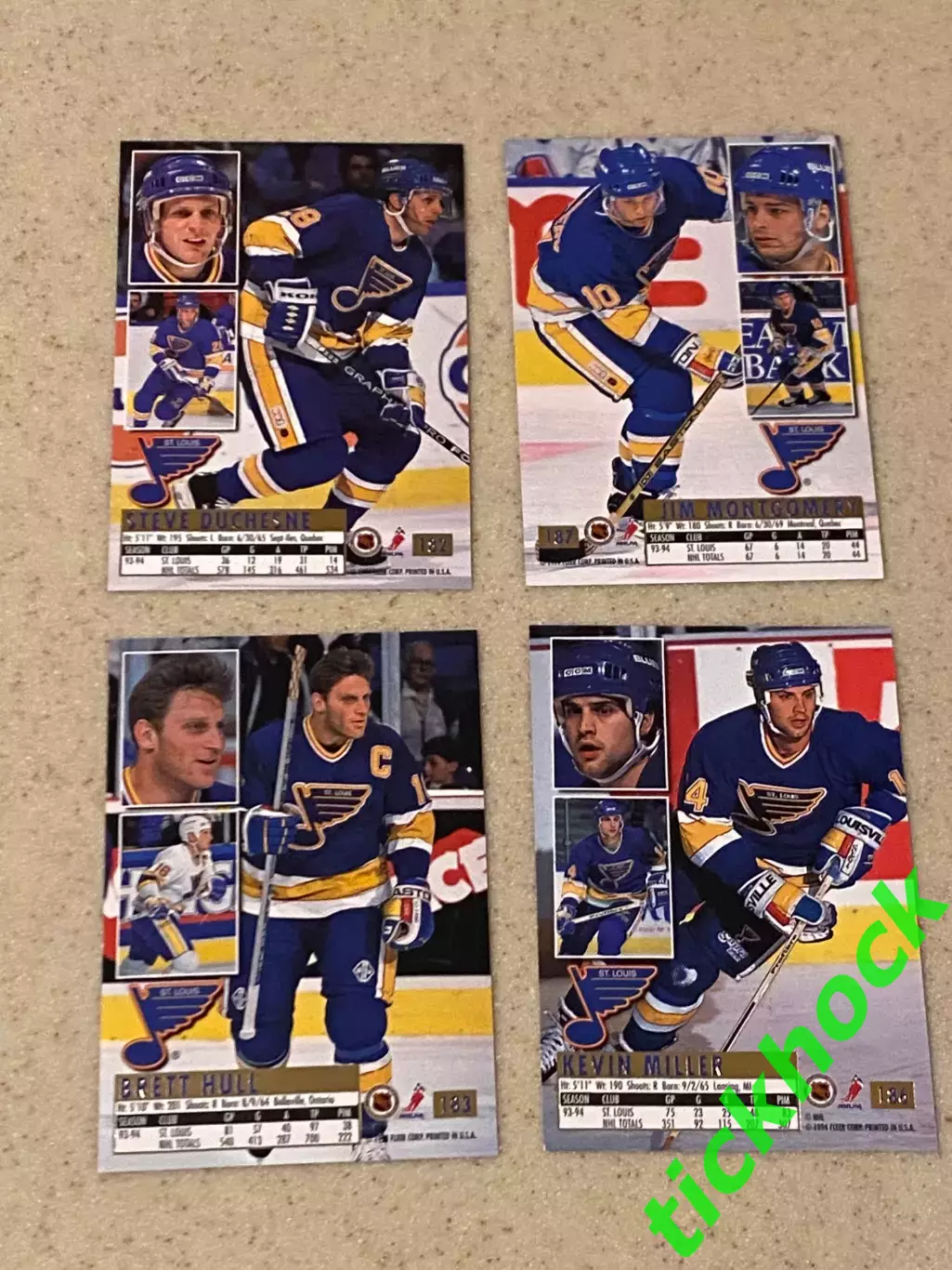 Сент-Луис Блюз 4 карточки - FLEER Ultra - 1994 1