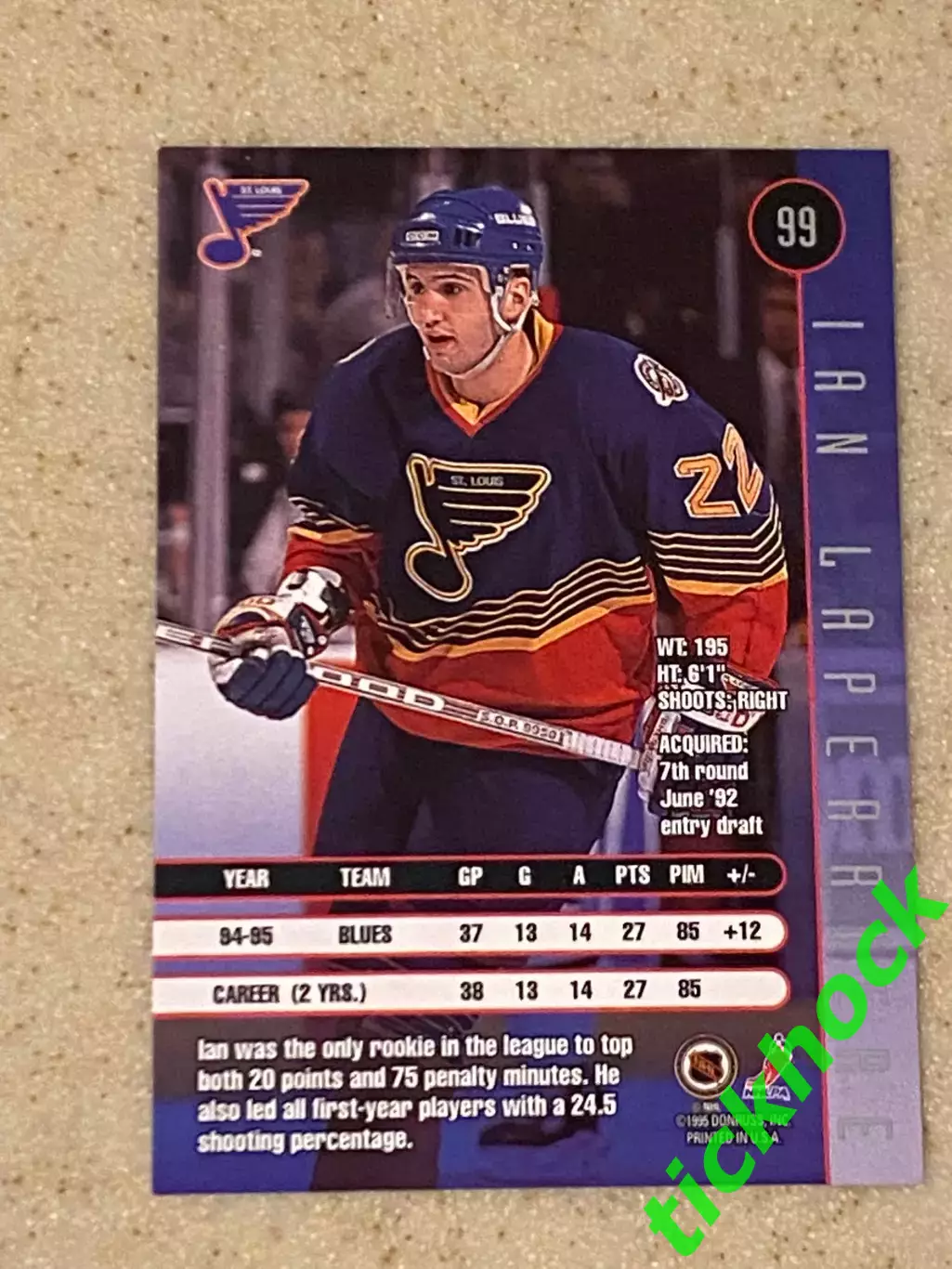 Иен Лаперрьер Сент-Луис Блюз - LEAF / DONRUSS 1995 1