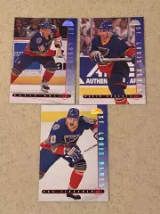 Халл, Тикканен, Робертс - 3 карточки Сент-Луис Блюз - LEAF / DONRUSS 1995