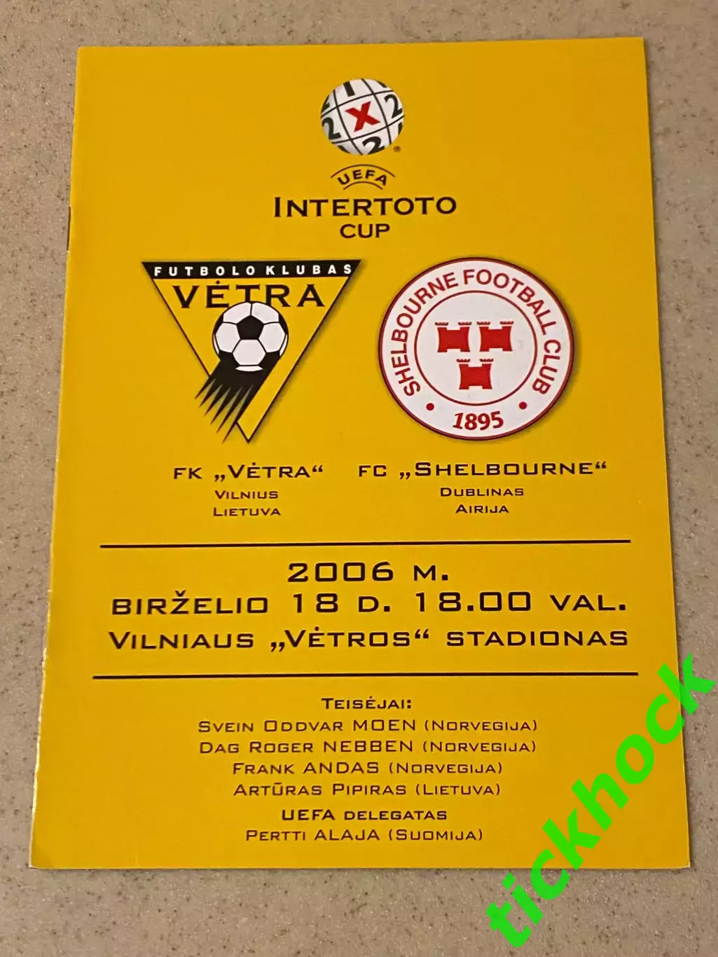 Интертото __ Ветра Вильнюс Литва - Шелбурн Дублин Ирландия 2006 SY