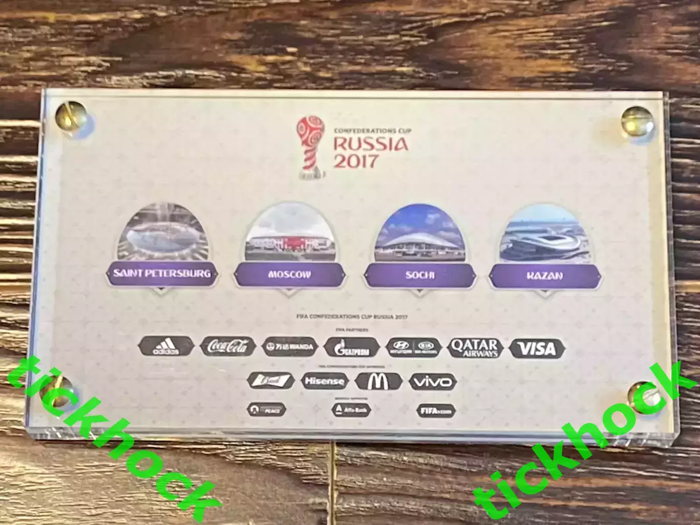 Россия - Новая Зеландия 2017 матч открытия КК - Билет сувенирный 2