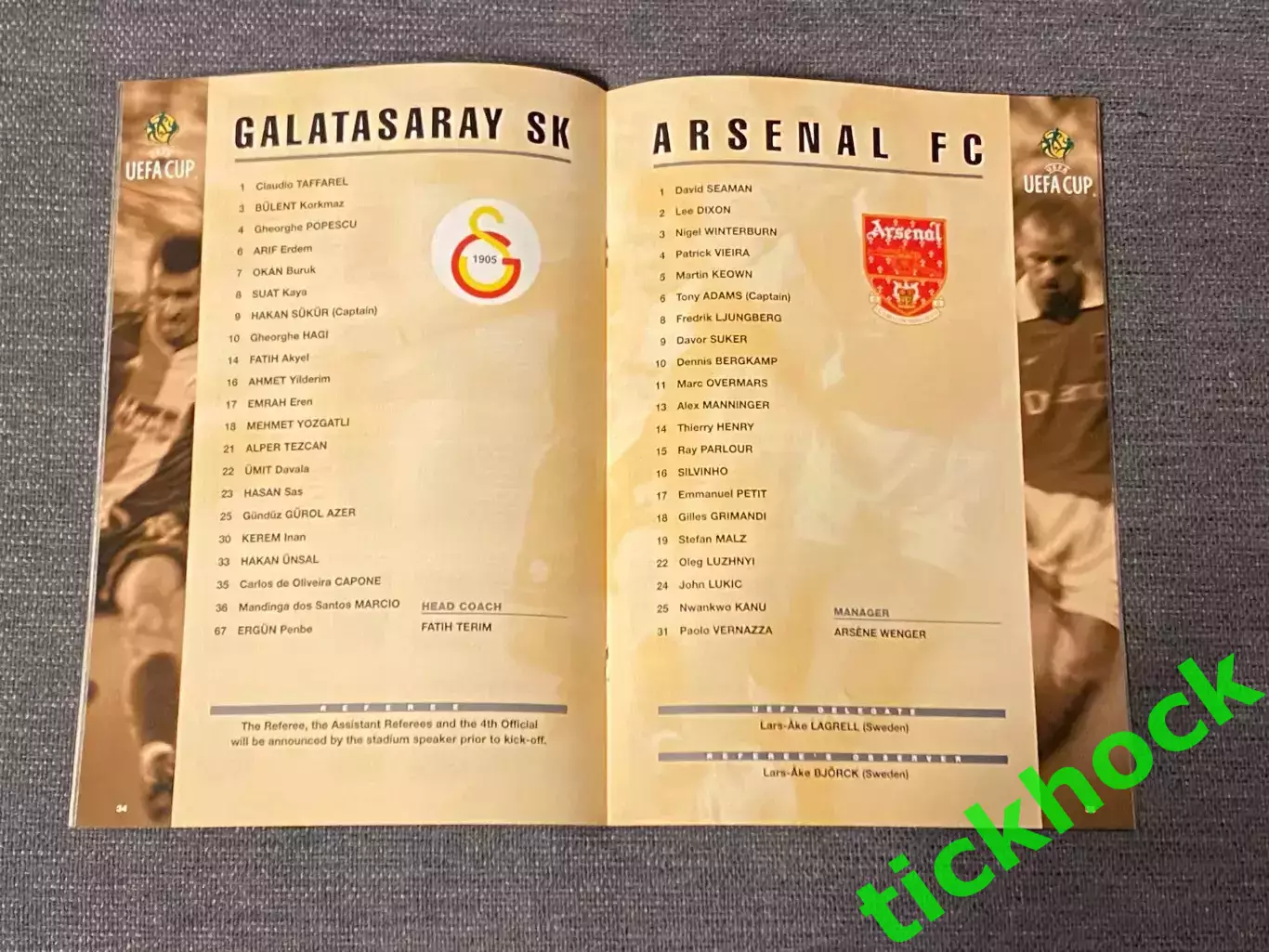 Галатасарай - Арсенал Лондон 2000 год. г.Копенгаген. Финал.Кубок УЕФА --------SY 2