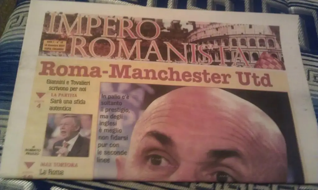РОМА (ЛИГА ЧЕМПИОНОВ) 2 газеты IMPERO ROMANISTA: Спортинг, Манчестер Юнайтед