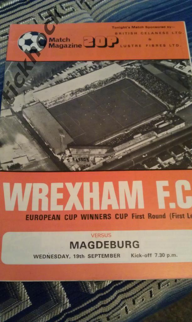 Wrexham Wales --- Magdeburg GDR|DDR кубок кубков19.09.1979