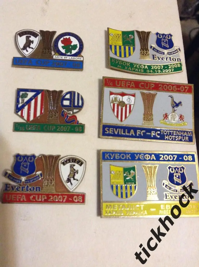английские клубы в еврокубках 6 значков одним лотом ---SY 1