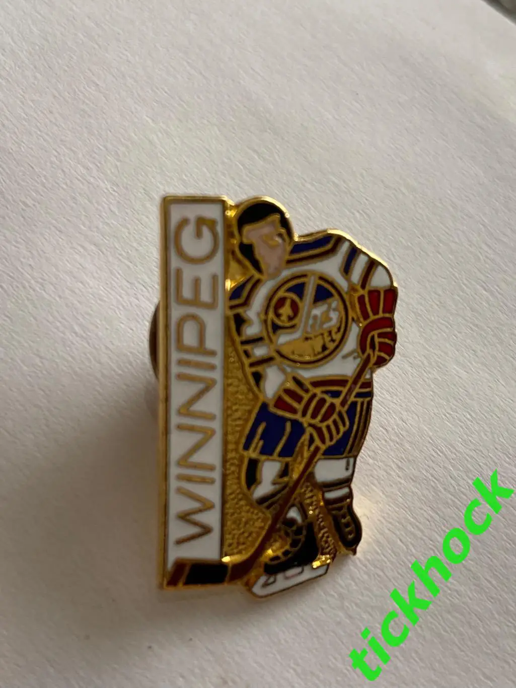 Виннипег Джетс - значок с изображением хоккеиста-- SY