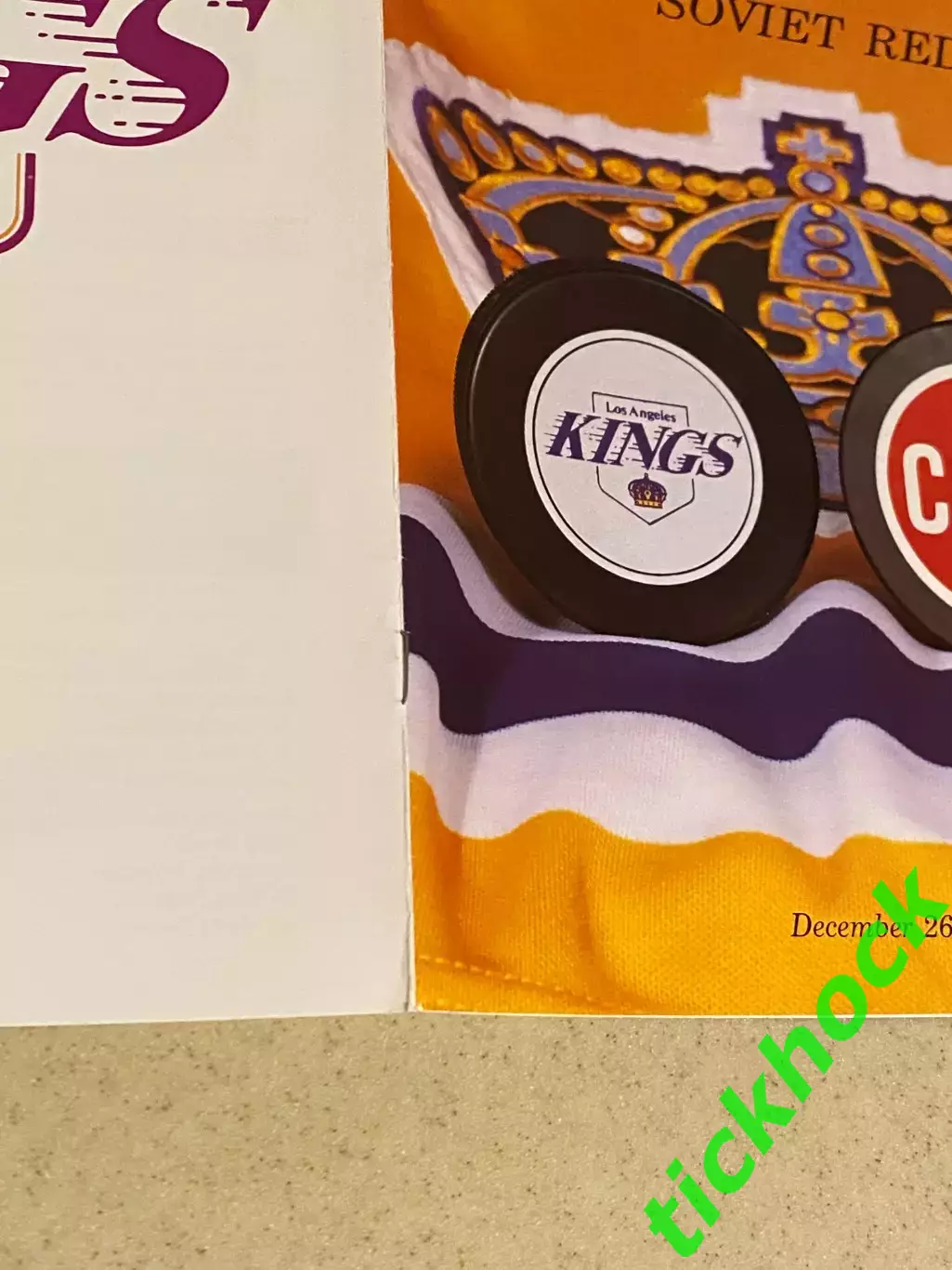 программка + вкладыш --- НХЛ ---Лос Анджелес Кингс - ЦСКА Москва ---1985 --SY -- 6