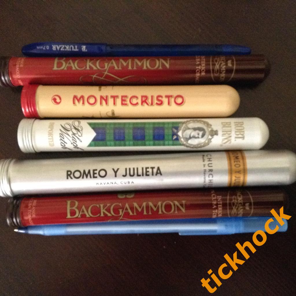 Футляры от сигар 5 штук : Ромео и Джульетта, Монте-Кристо, Бернс и тд. -ZI 1