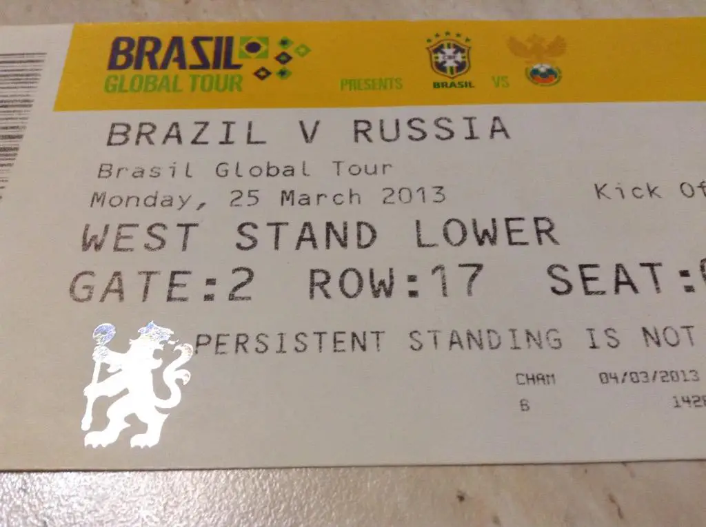 25.03.2013г. МТМ на Стэмфорд Бридж (ЛОНДОН): Бразилия — Россия