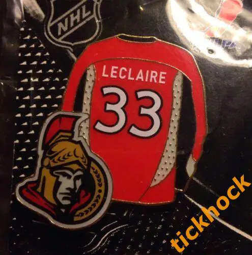 НХЛ - Паскаль Леклер № 33- ОТТАВА Сенаторс - значок в виде игровой формы --