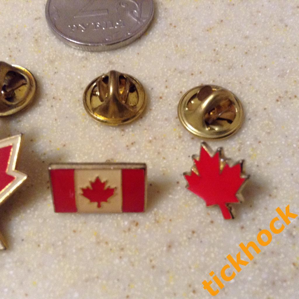 Три значка- хоккей КАНАДА,сборная, канадский флаг. 2