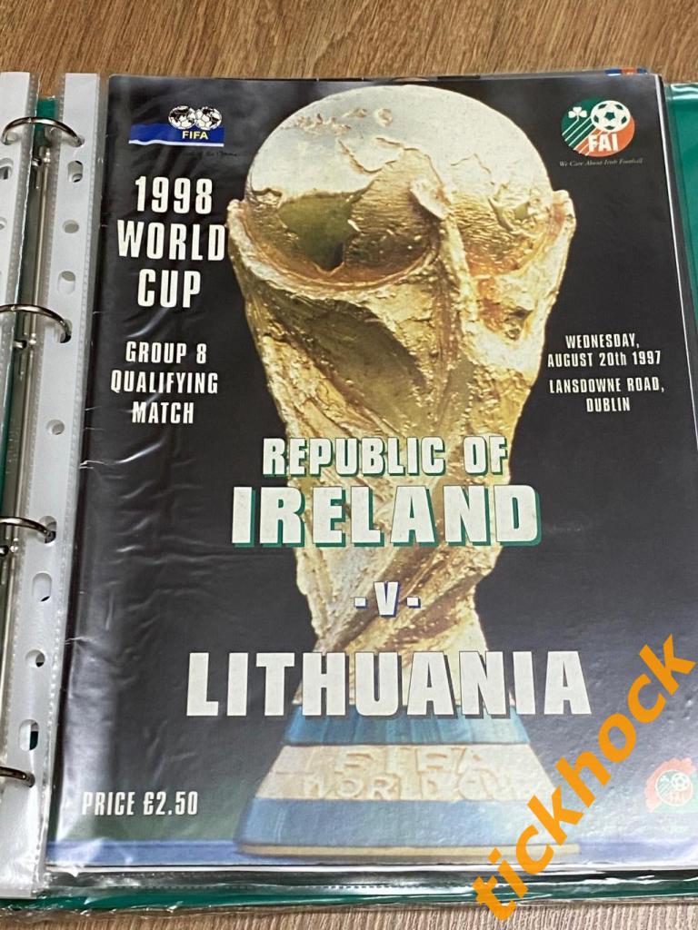 Ирландия -- Литва 20.08.1997 - отбор к ЧМ-1998 офиц. программа - ZI