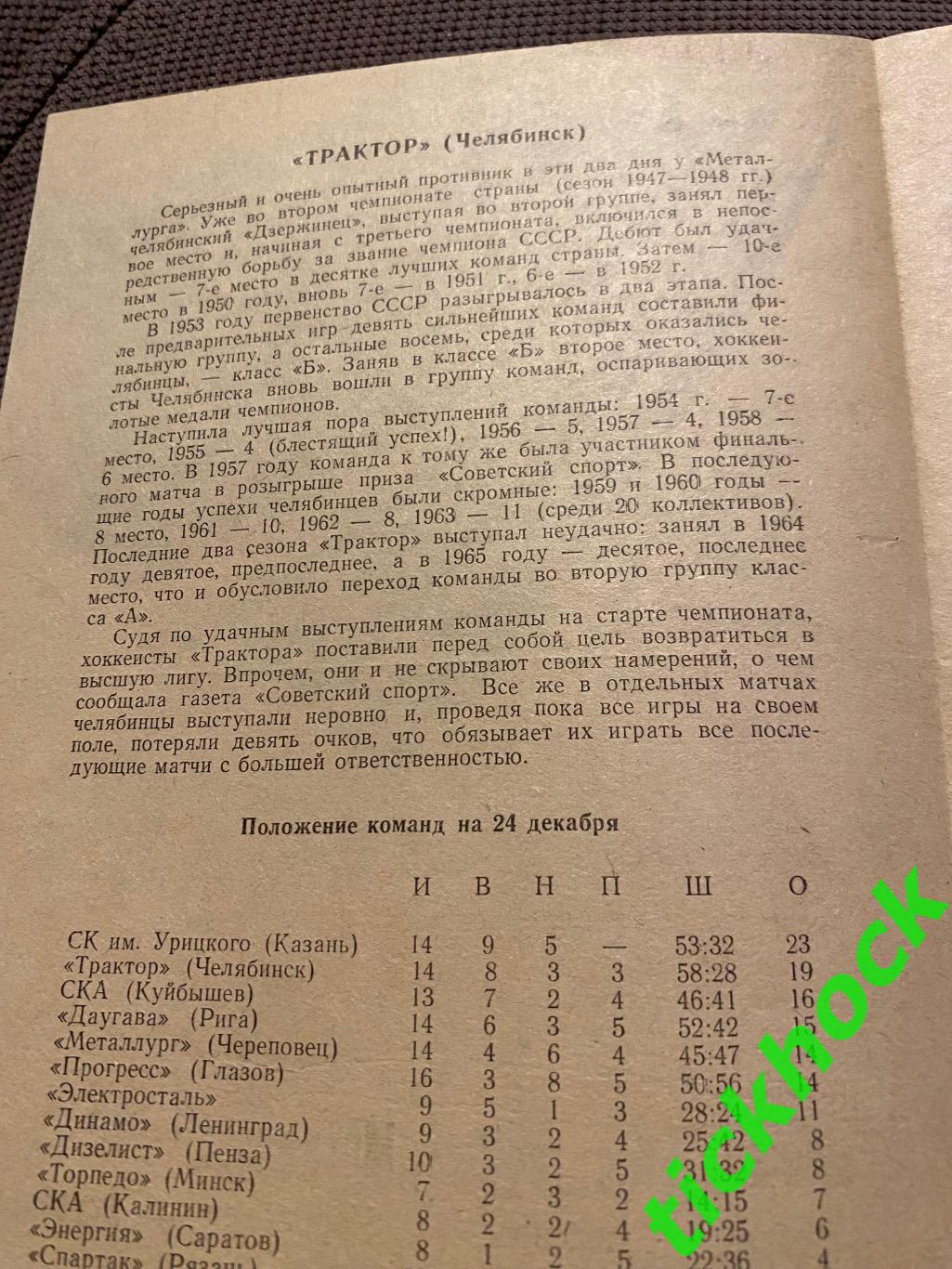 Металлург Череповец - Трактор Челябинск 24.12.1965 ? ---SY 1