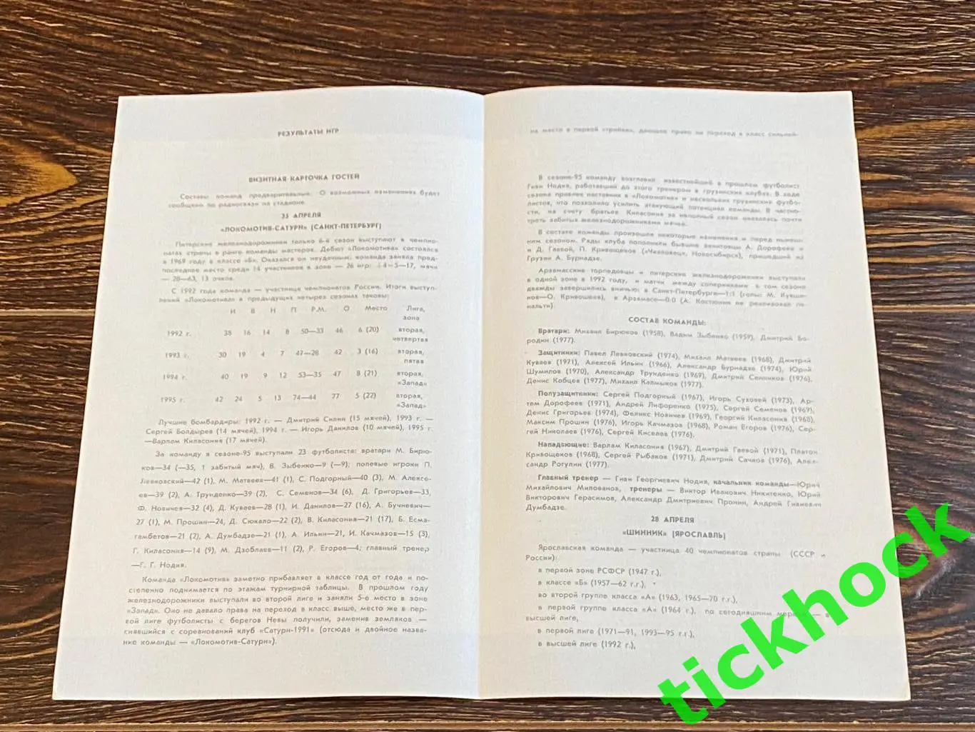 Торпедо Арзамас --- Локомотив-Сатурн СПб + Шинник Ярославль 1996 чемп. России 1