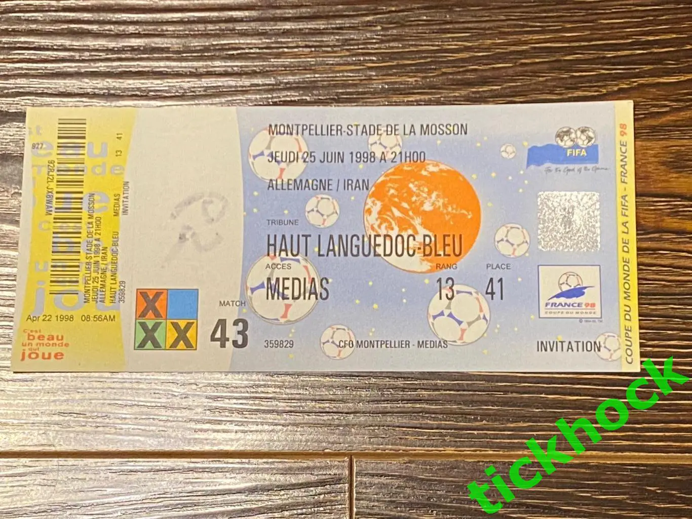 ЧМ - 25.06.1998 Монпелье. чемпионат мира _ Германия (ФРГ) - Иран с контролем SY