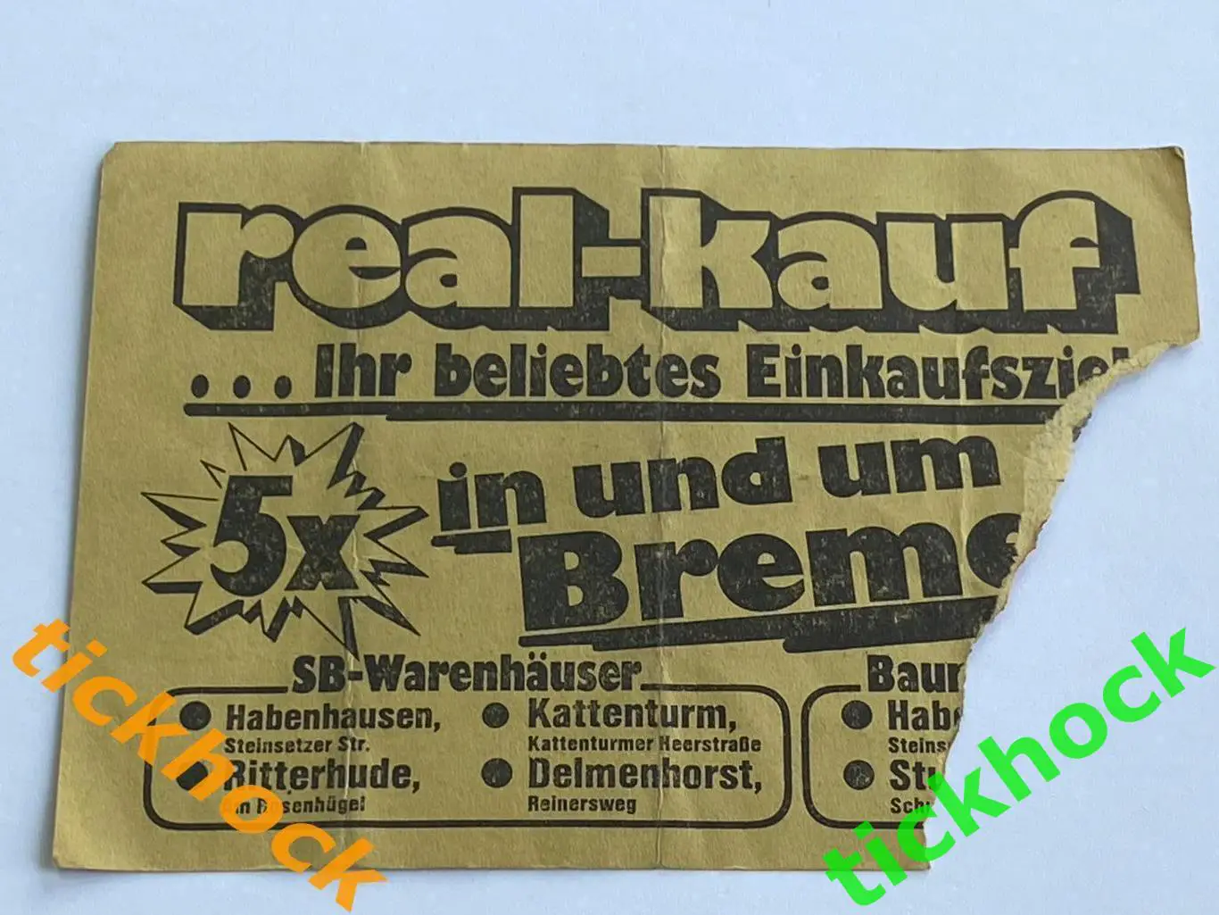 билет ВЕРДЕР Бремен ФРГ - СПАРТАК Москва СССР 1987 год Кубок УЕФА_SY 3